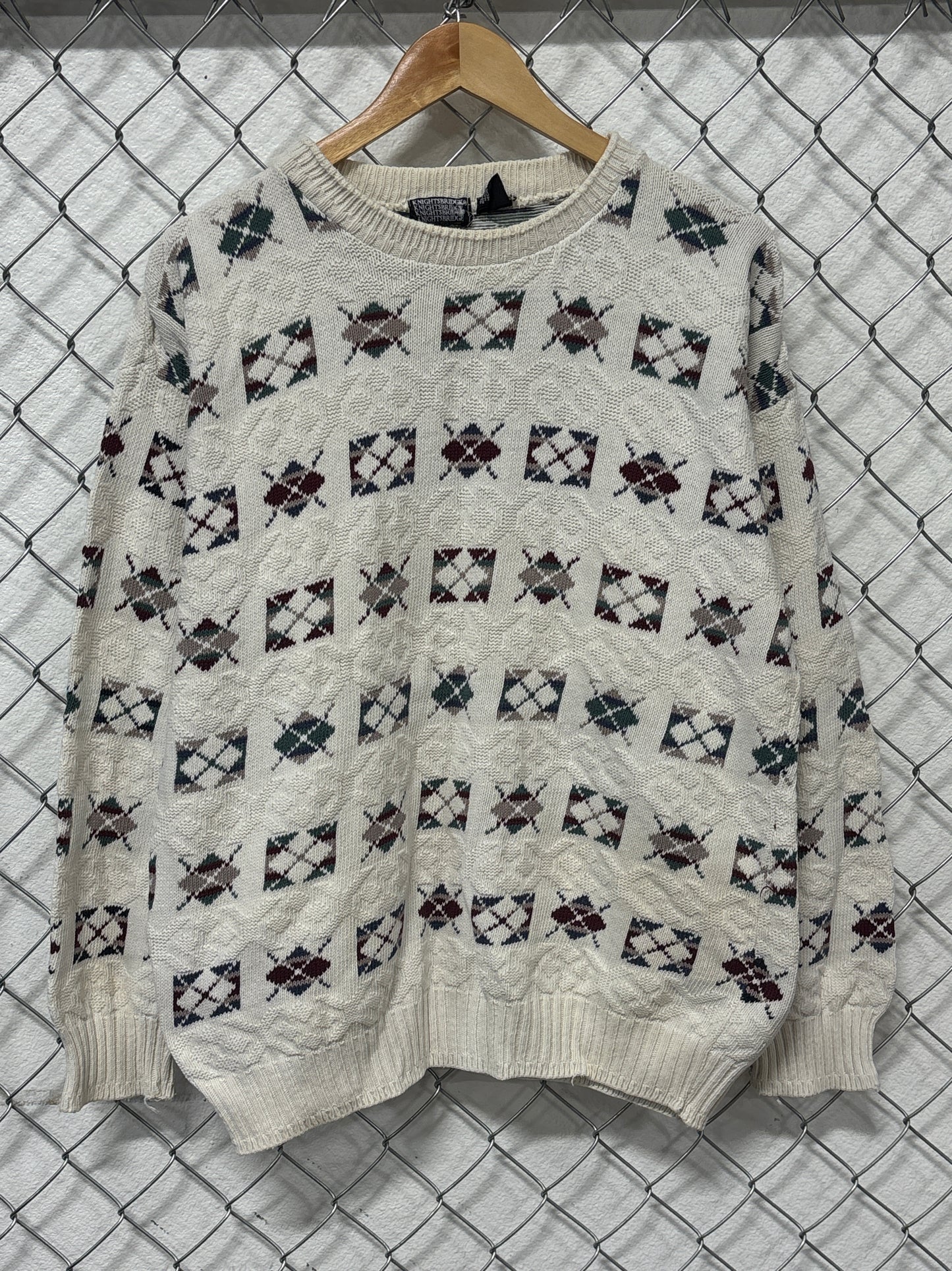 Vintage Knightsbridge Acrylic Knit Pattern Sweater Size Large