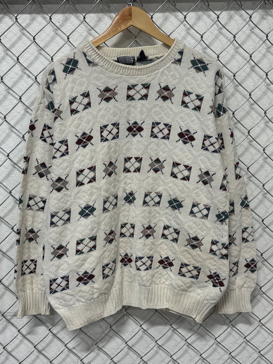 Vintage Knightsbridge Acrylic Knit Pattern Sweater Size Large