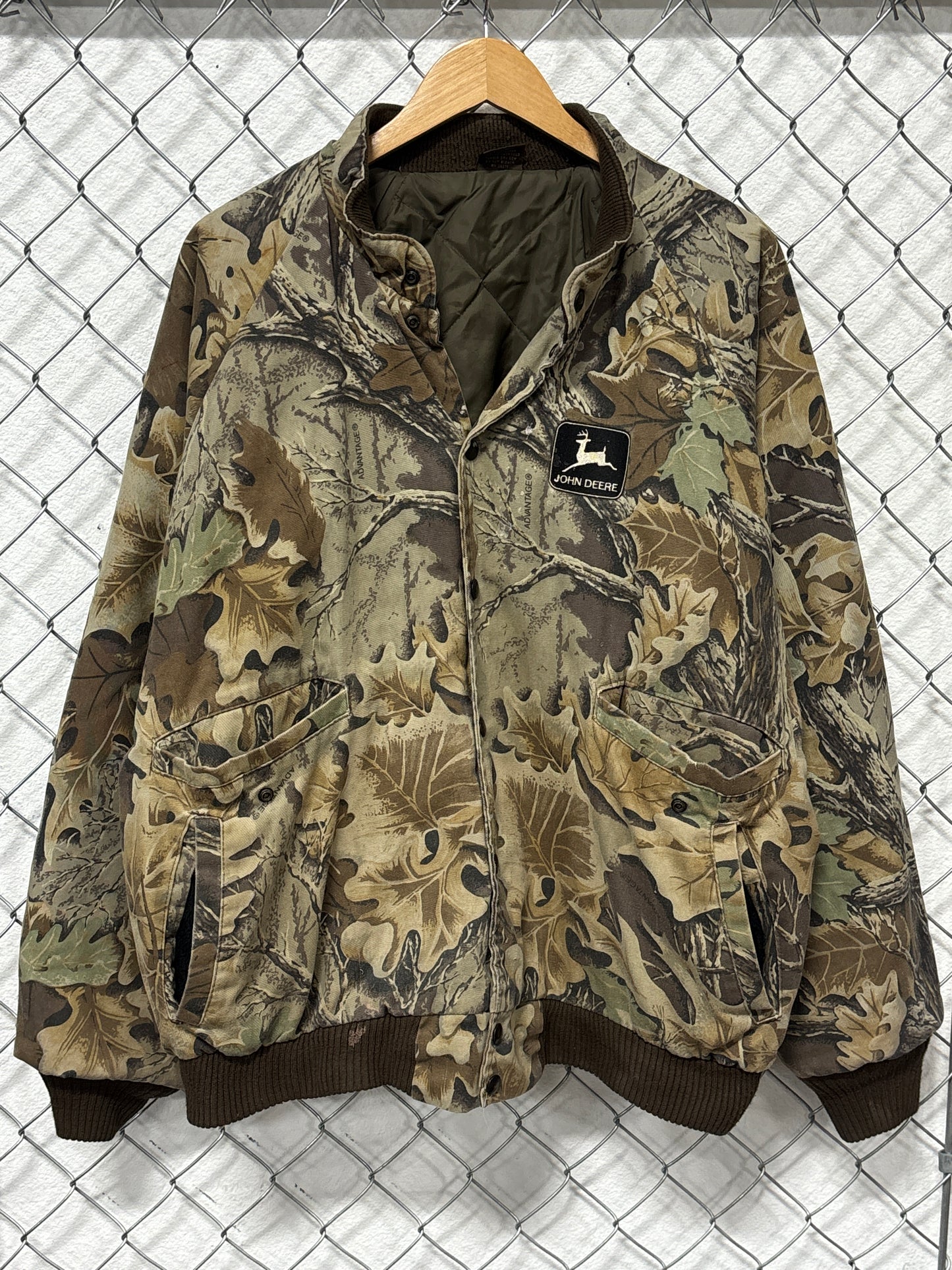 Vintage 90's John Deere Woodland Camo Button Up Jacket Size XL