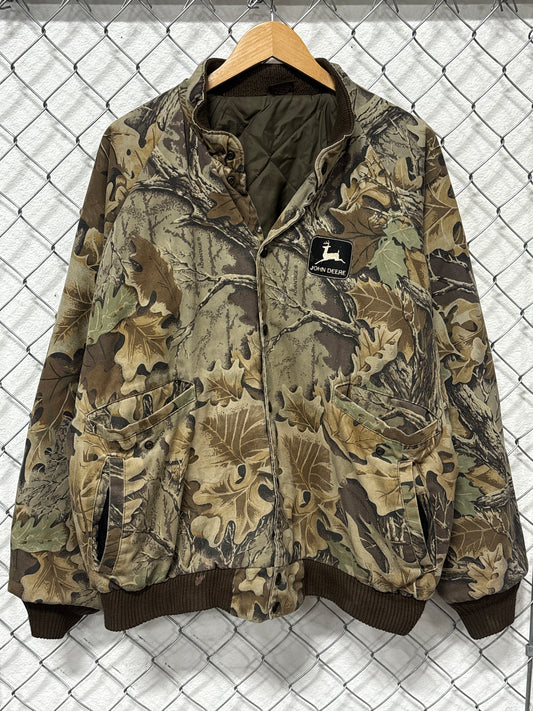 Vintage 90's John Deere Woodland Camo Button Up Jacket Size XL