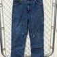 Vintage Flannel Lined Carhartt Denim Carpenter Pants Size 34x32