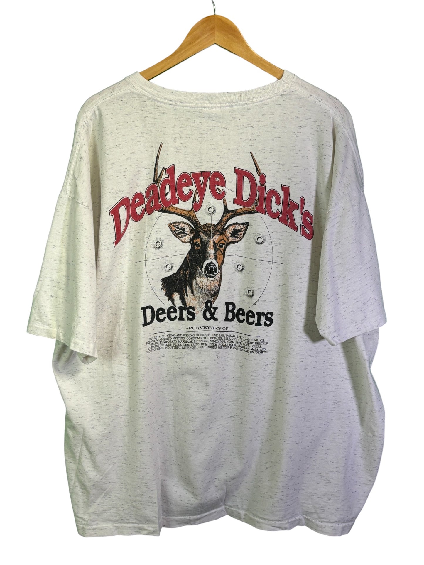 Vintage 90's Deadeye Dick's Deers and Beers Graphic Tee Size XXL