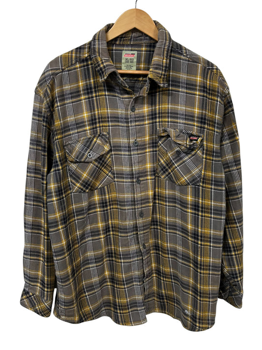 Dickies Plaid Flannel Work Long Sleeve Shirt Size XL
