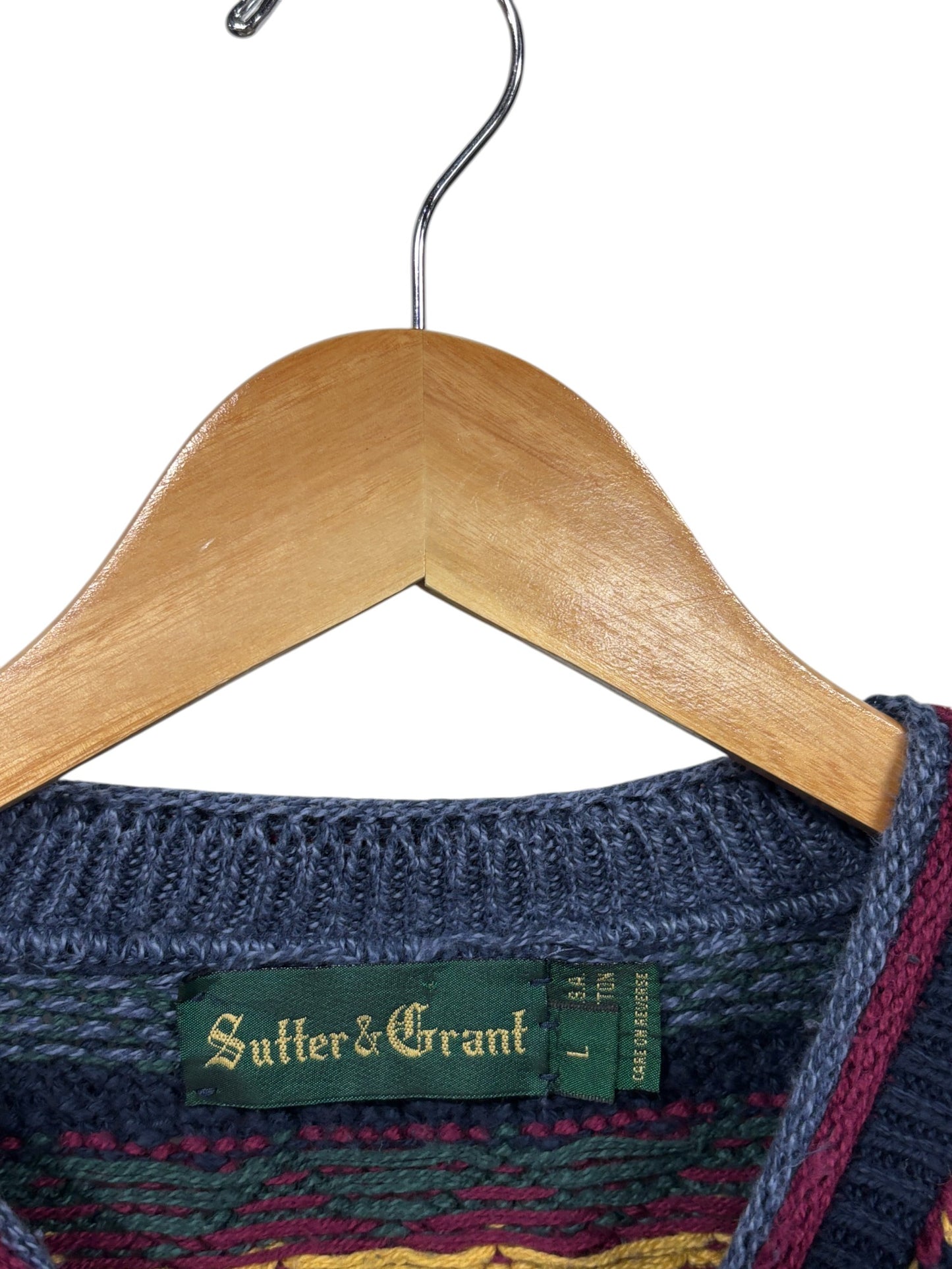 Vintage Sutter and Grant Geometric Knit Sweater Size Large