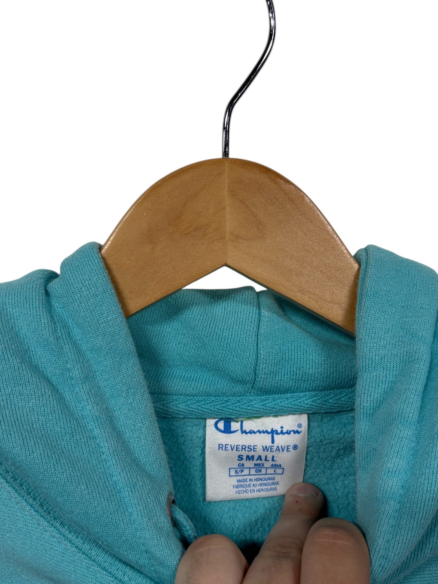 Champion Light Blue Reverse Weave Hoodie Size Small