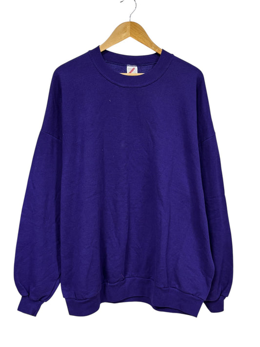 Vintage 90's Jerzees Made in USA Purple Blank Crewneck Sweater Size 3XL