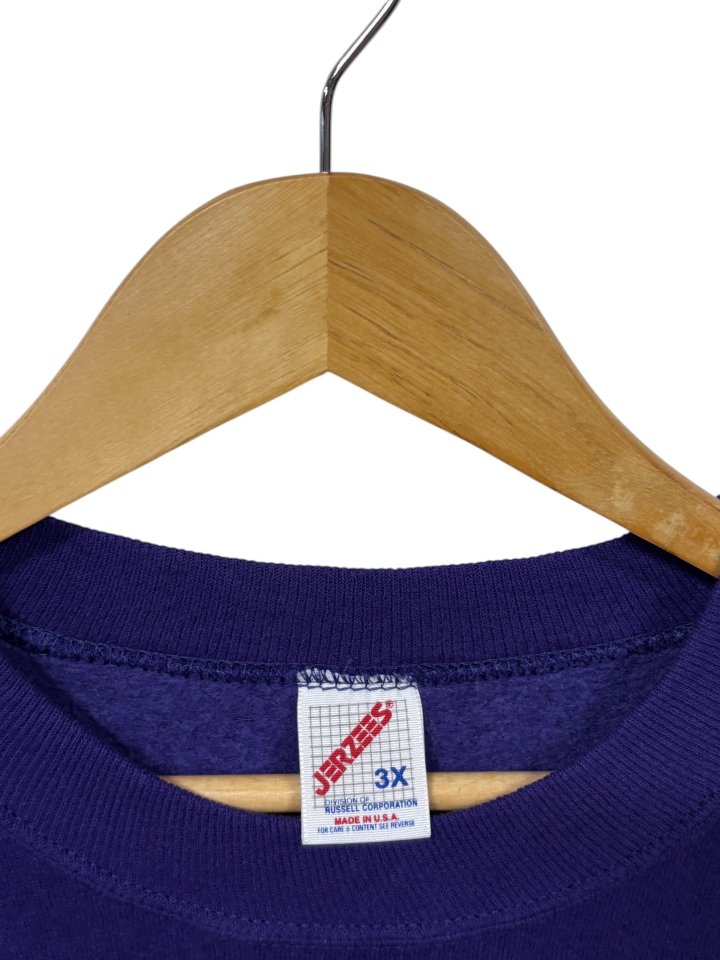 Vintage 90's Jerzees Made in USA Purple Blank Crewneck Sweater Size 3XL