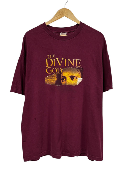 Vintage Y2K Da Vinci Code Divine God Parody Religion Tee Size XXL
