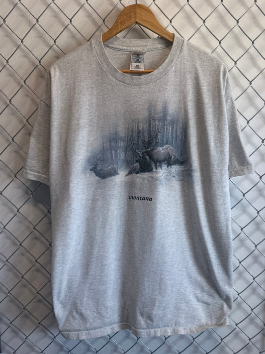 Vintage Montana Elk Nature Graphic Tee Size XXL