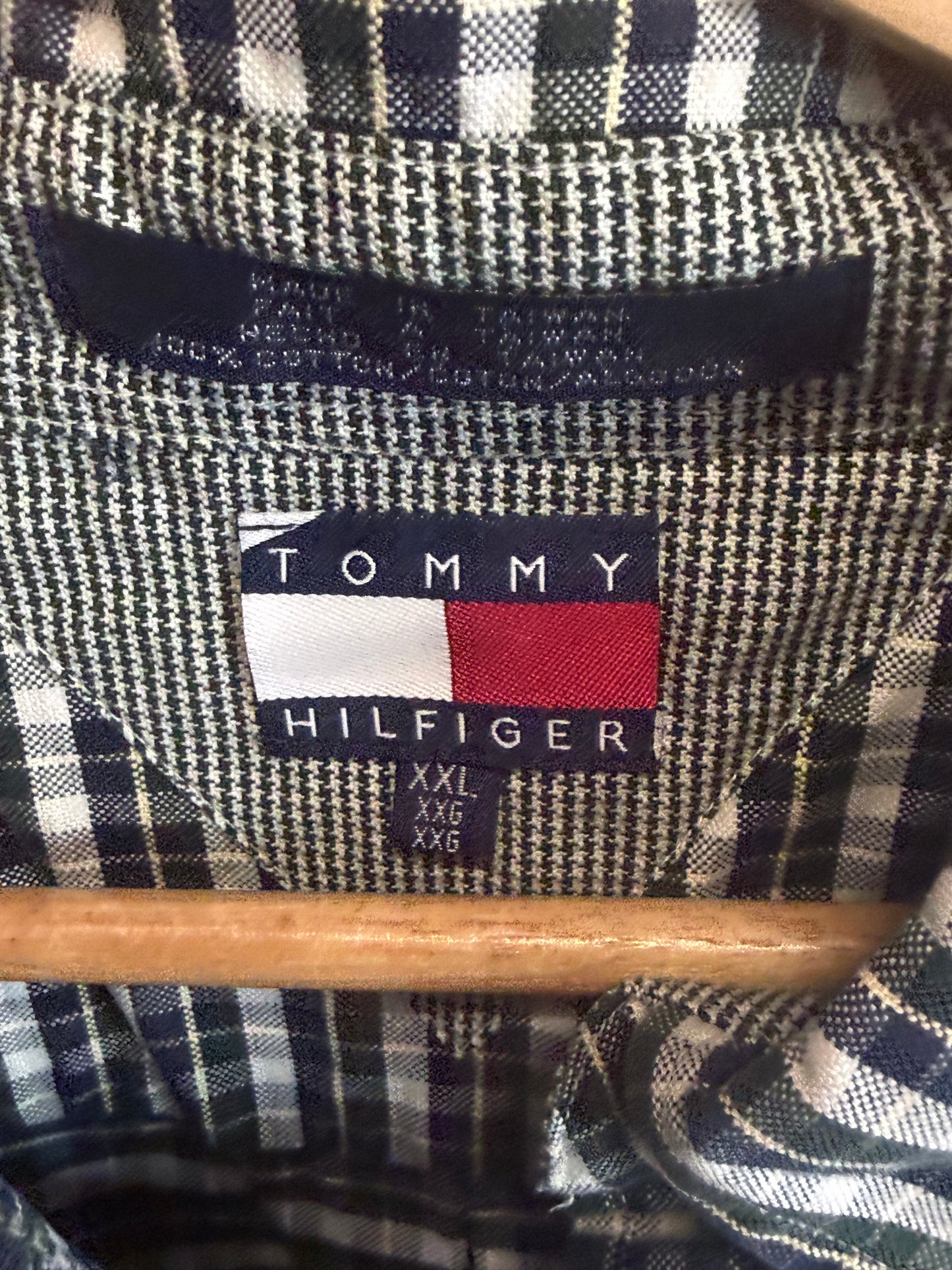 Vintage 90's Tommy Hilfiger Plaid Button Up Flannel Shirt Size XXL