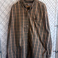 Carhartt Brown Plaid Button Up Work Shirt Size XXL Tall