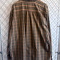 Carhartt Brown Plaid Button Up Work Shirt Size XXL Tall