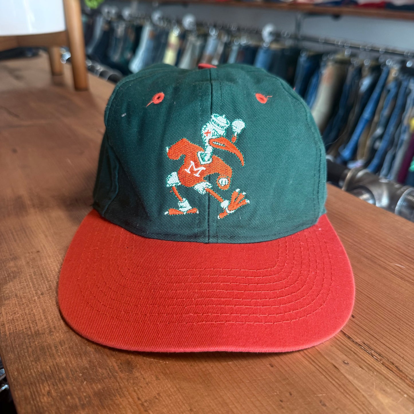 Vintage 90's Competitor Miami Hurricanes University Mascot Snapback Hat