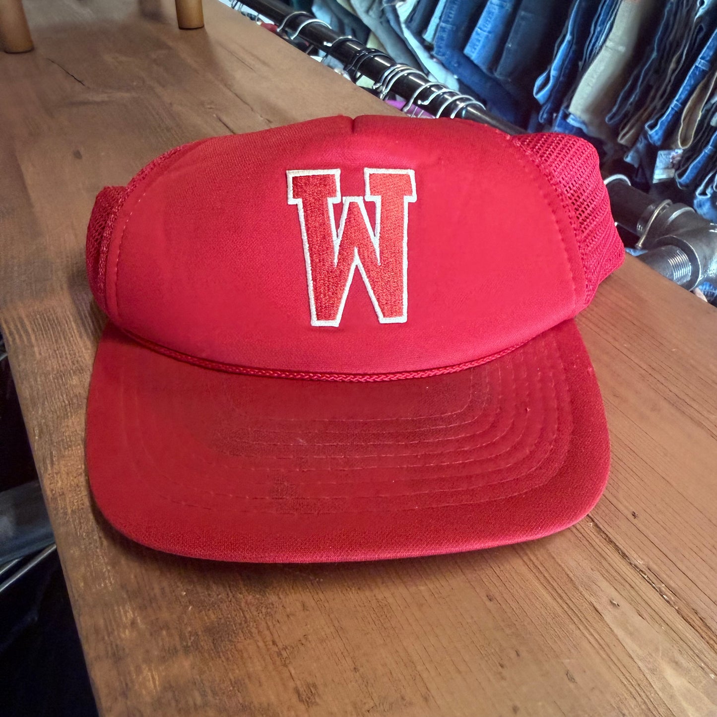 Vintage 90's Wisconsin Badgers Red Trucker University Hat