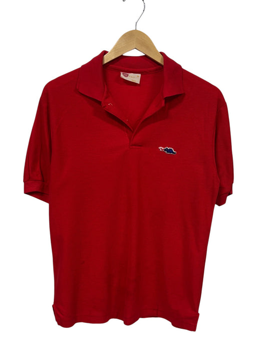 Vintage 80's Sears Flaming Dragon Embroidered Polo Shirt Size Medium