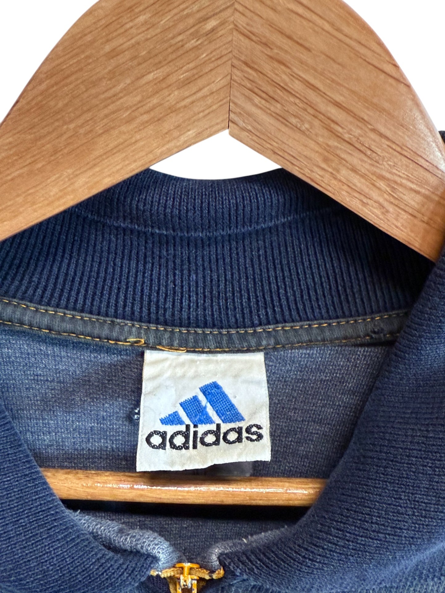 Vintage 90's Adidas Quarter Zip Blue Sweater Size Large