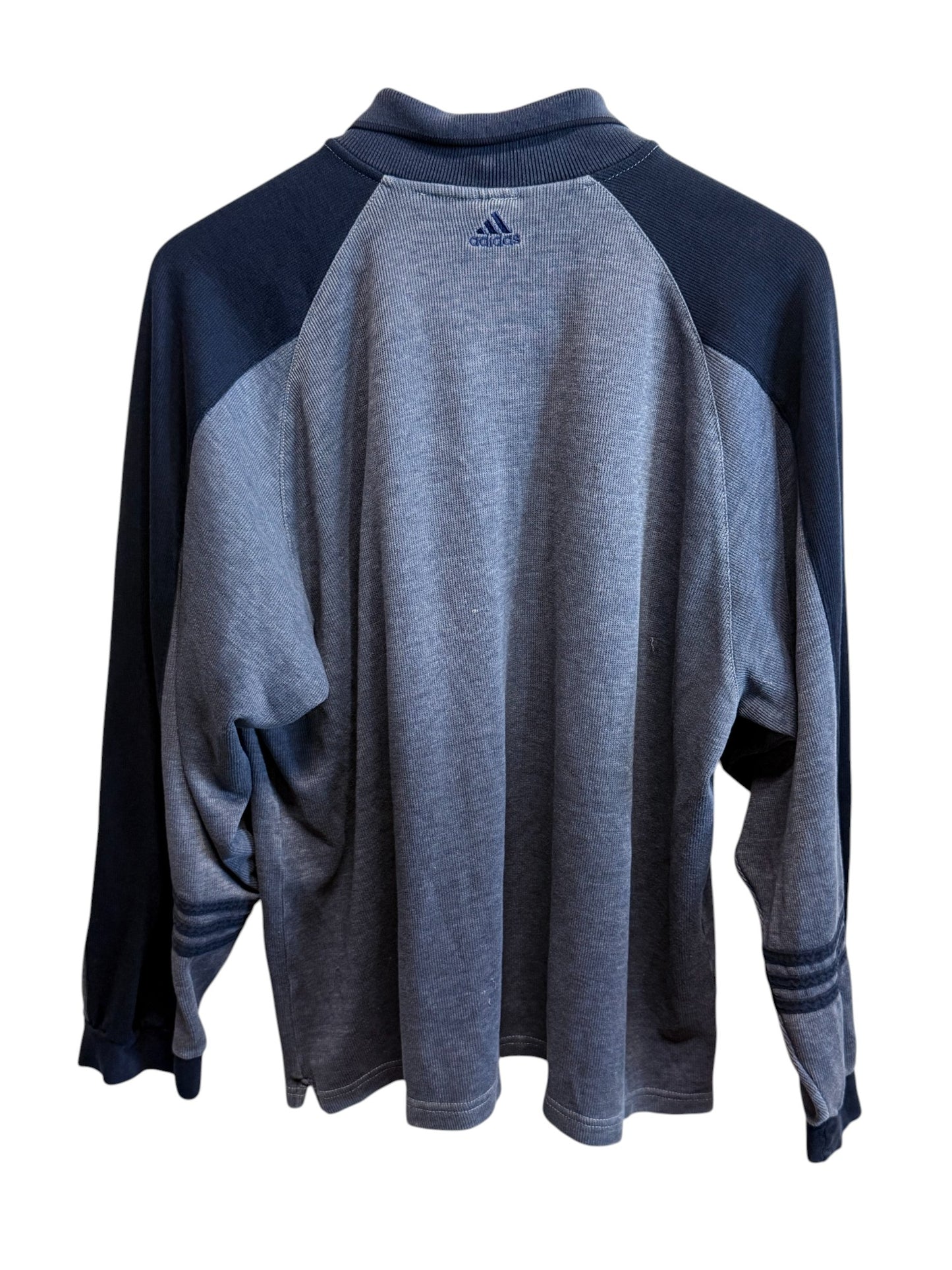 Vintage 90's Adidas Quarter Zip Blue Sweater Size Large