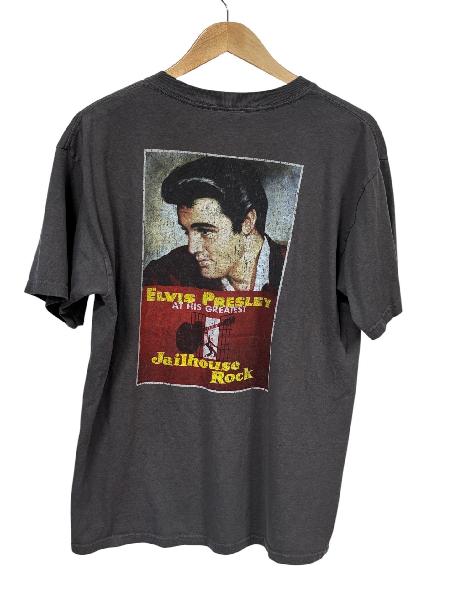 Vintage Y2K Liquid Blue Elvis Presley Jailhouse Rock Tee Size Large