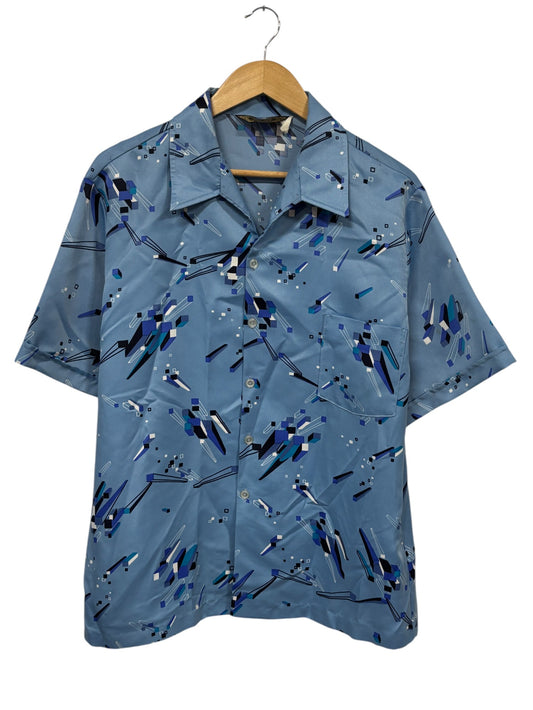 Vintage 90's Abstract Art Short Sleeve Button Up Vacation Shirt Size XL