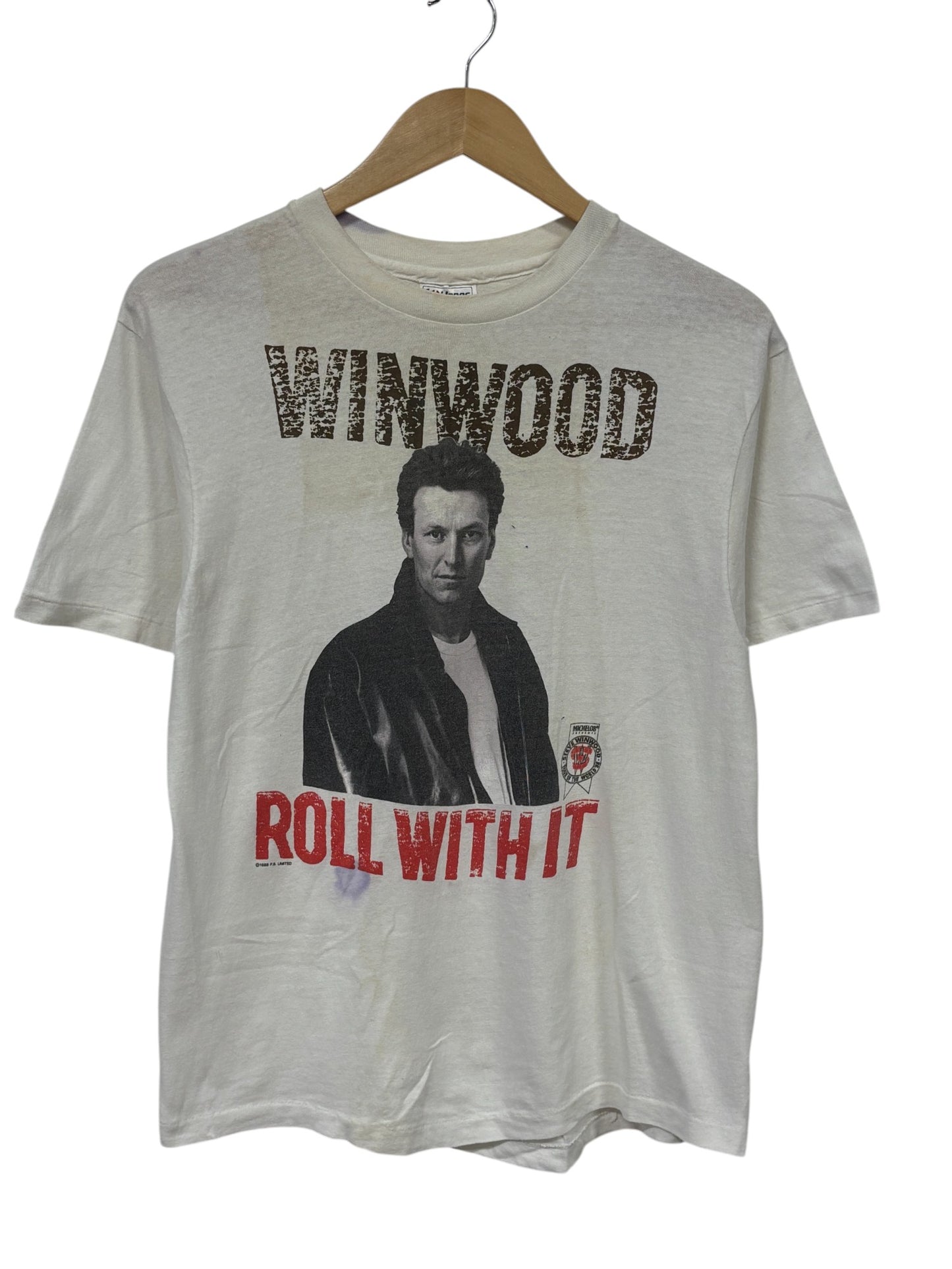 Vintage 1988 Steve Winwood Roll With It Concert Tour Band Tee Size Large