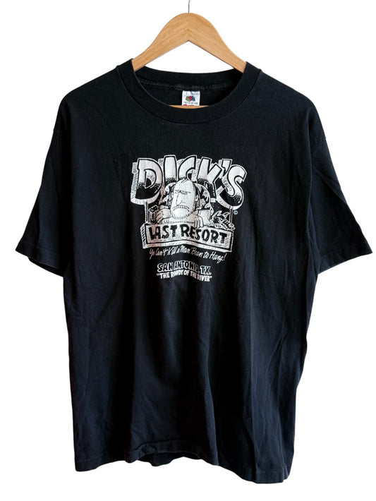 Vintage 90's Dicks Last Resort Born to Hand Texas Tee Size Large