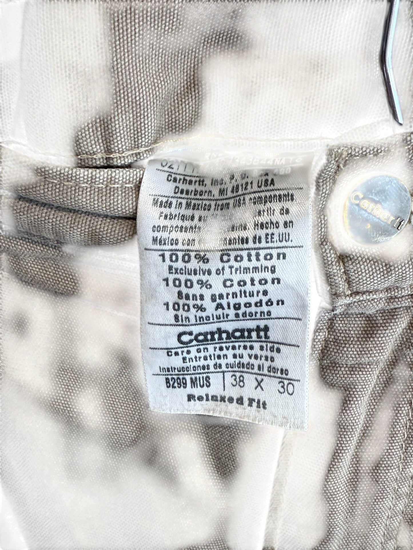 Carhartt Brown Carpenter Pants Size 38x30