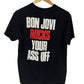 Vintage 80's Bon Jovi Rocks Your Ass Off Concert Band Tour Tee Size Large