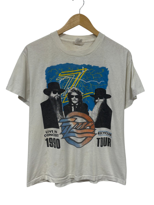 Vintage 1990 ZZ Top Recycler Tour Concert Band Tour Tee Size Large