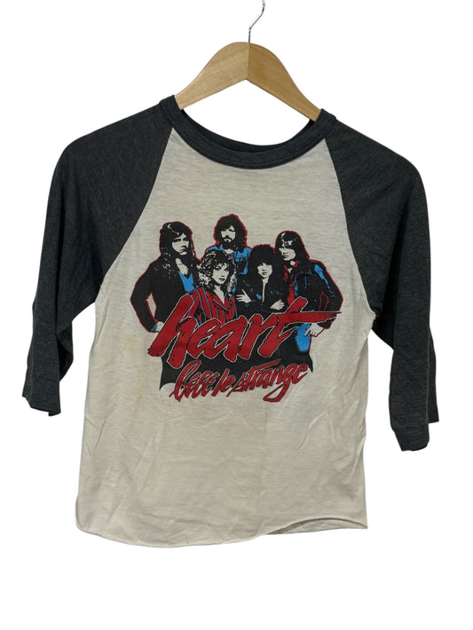 Vintage 1980 Heart Bebe Le Strange Concert Tour Band Raglan Tee Size Small