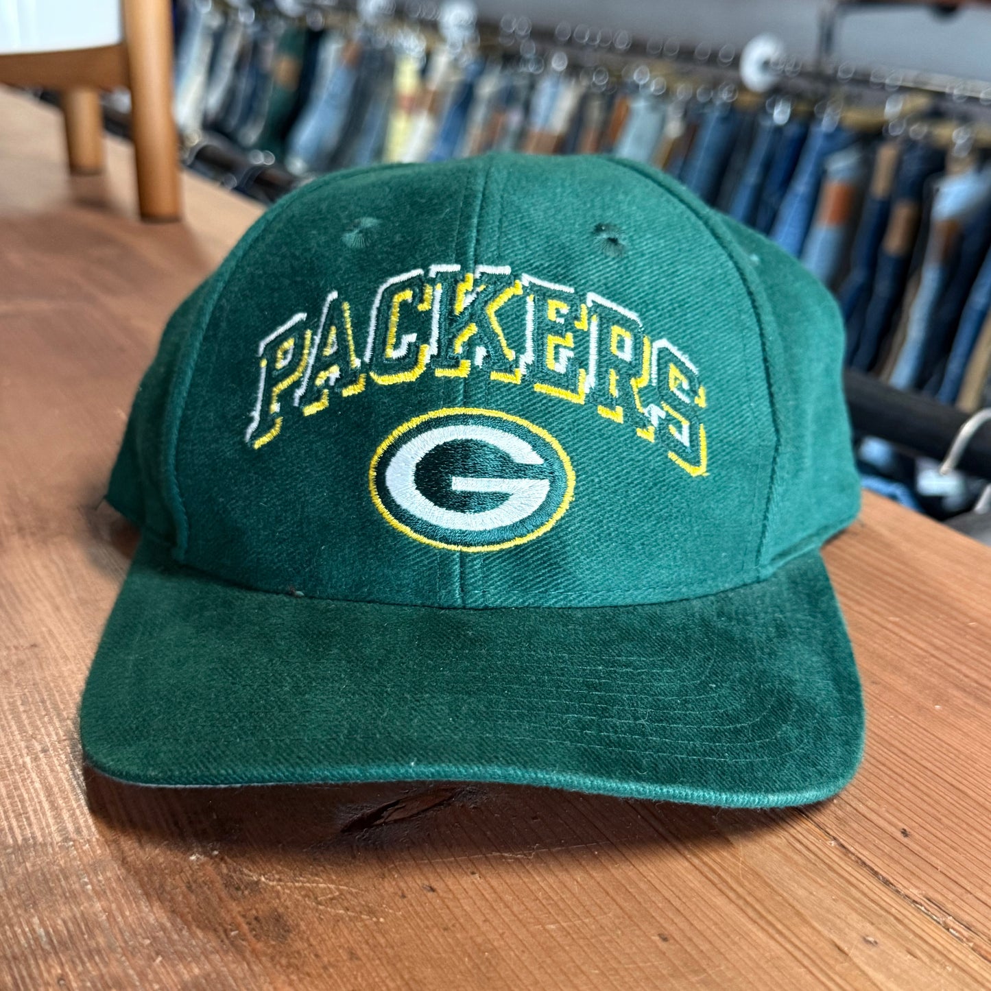 Vintage 90's Green Bay Packers Logo 7 NFL Green Snapback Hat