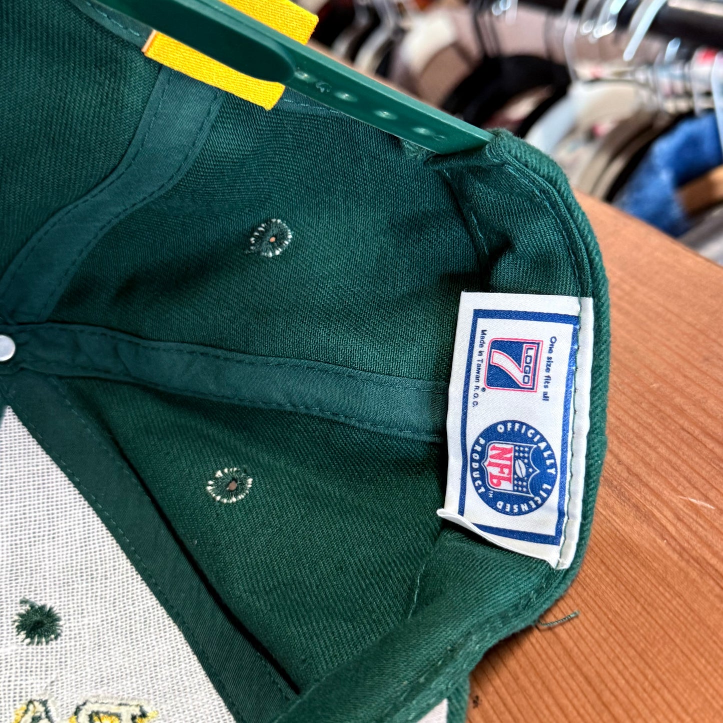 Vintage 90's Green Bay Packers Logo 7 NFL Green Snapback Hat