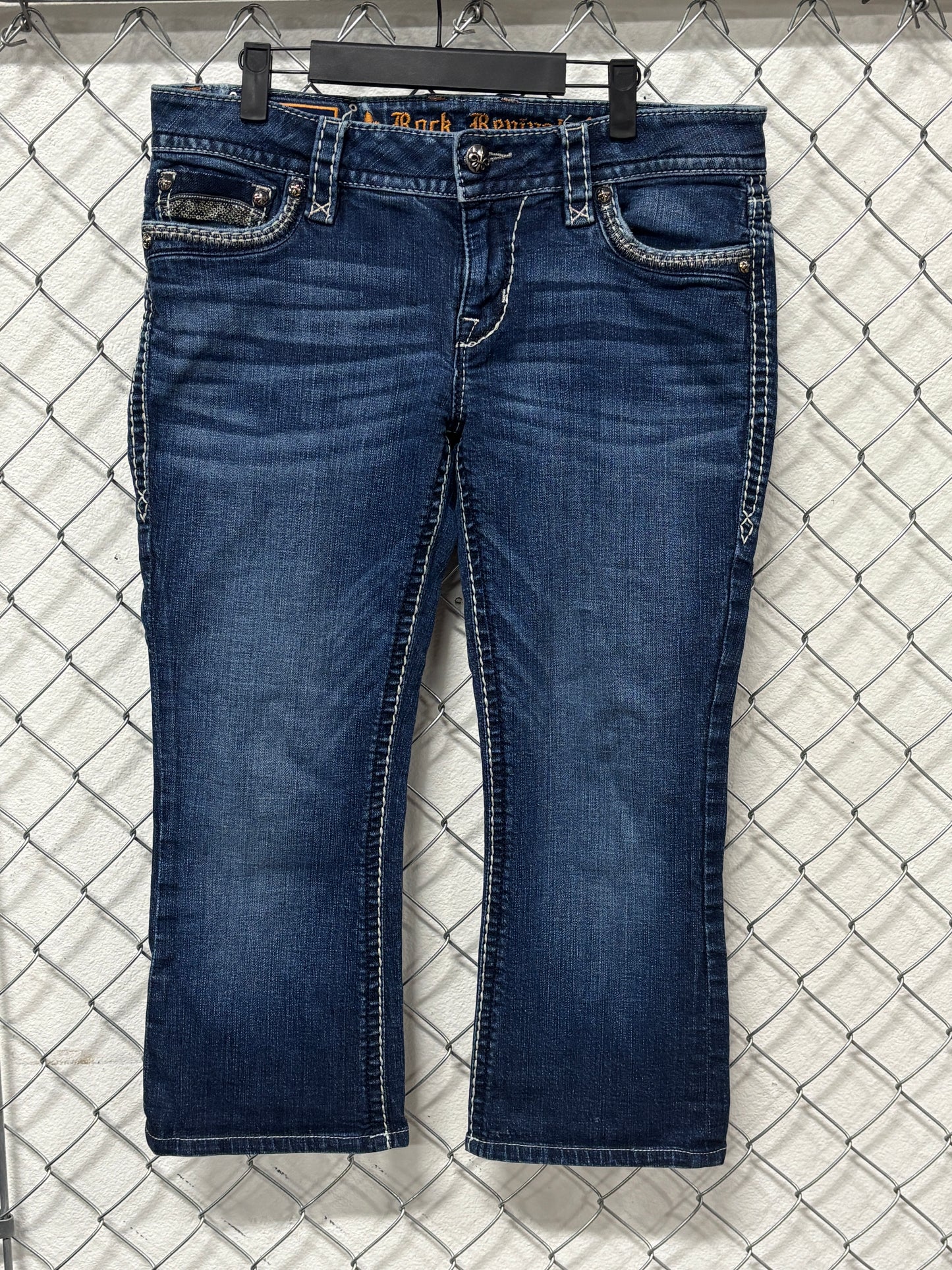 Y2K Rock Revival Women's Low Rise Denim Jeans Size 34x23