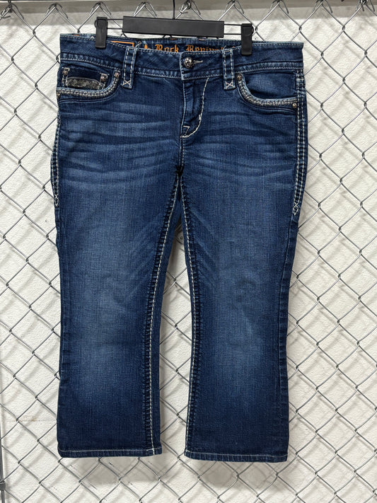Y2K Rock Revival Women's Low Rise Denim Jeans Size 34x23