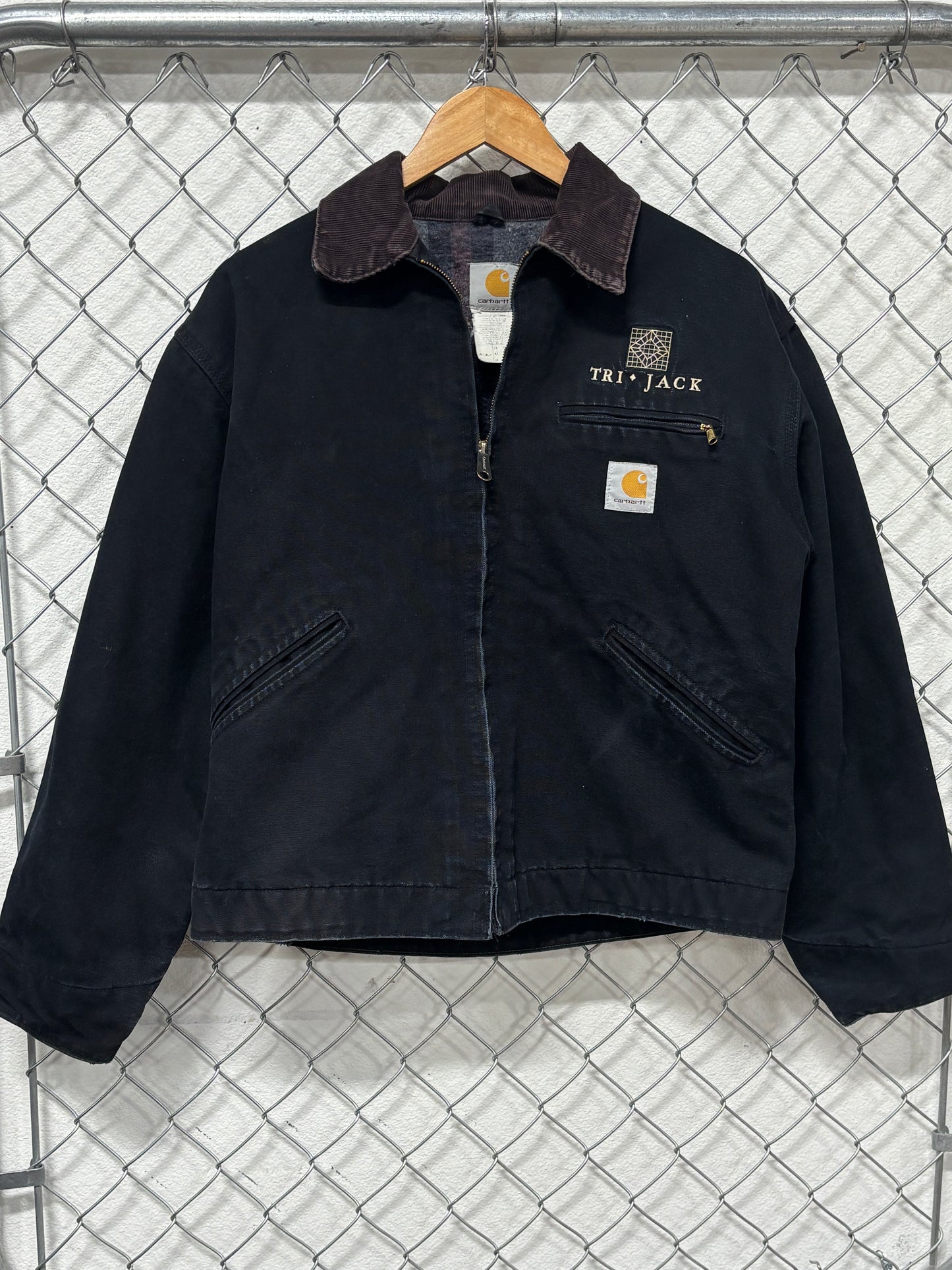 Vintage Carhartt Made in USA Blanket Lined Black Detroit J97 Jacket Size 44