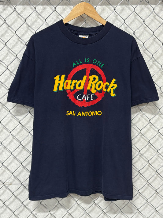 Vintage 90's Hard Rock Cafe San Antonio All is One Peace Sign Tee Size Large