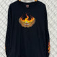 Vintage Harley Davidson Flame Sleeves Biker Long Sleeve Shirt Size XL