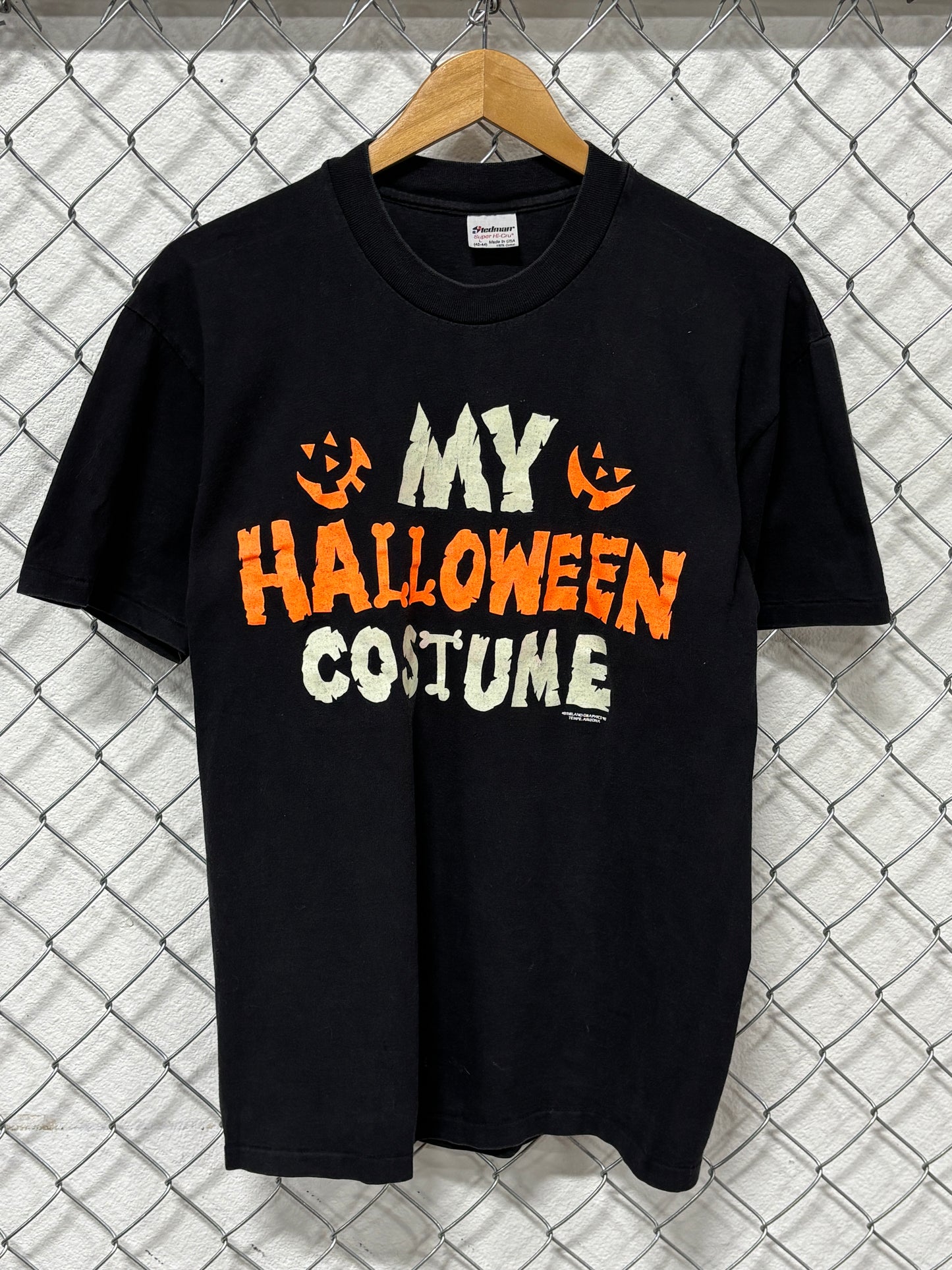 Vintage 80's My Halloween Costume Glow in the Dark Tee Size Large