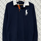 Polo Ralph Lauren Blue Big Pony Long Sleeve Polo Shirt Size XXL