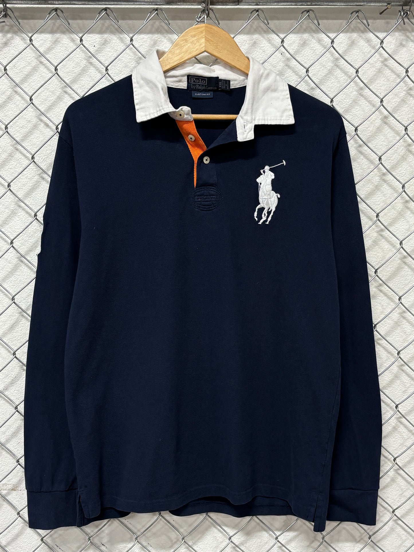 Polo Ralph Lauren Blue Big Pony Long Sleeve Polo Shirt Size XXL