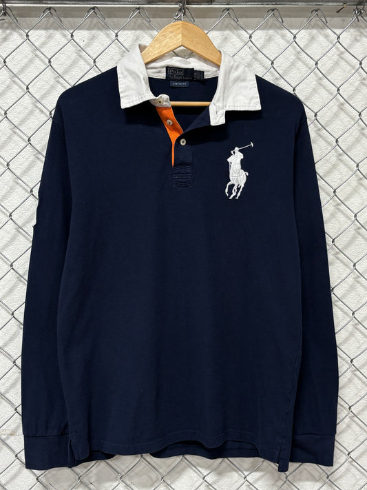 Polo Ralph Lauren Blue Big Pony Long Sleeve Polo Shirt Size XXL