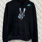 Nike Peace Sign Windmill Black Logo Hoodie Size Medium