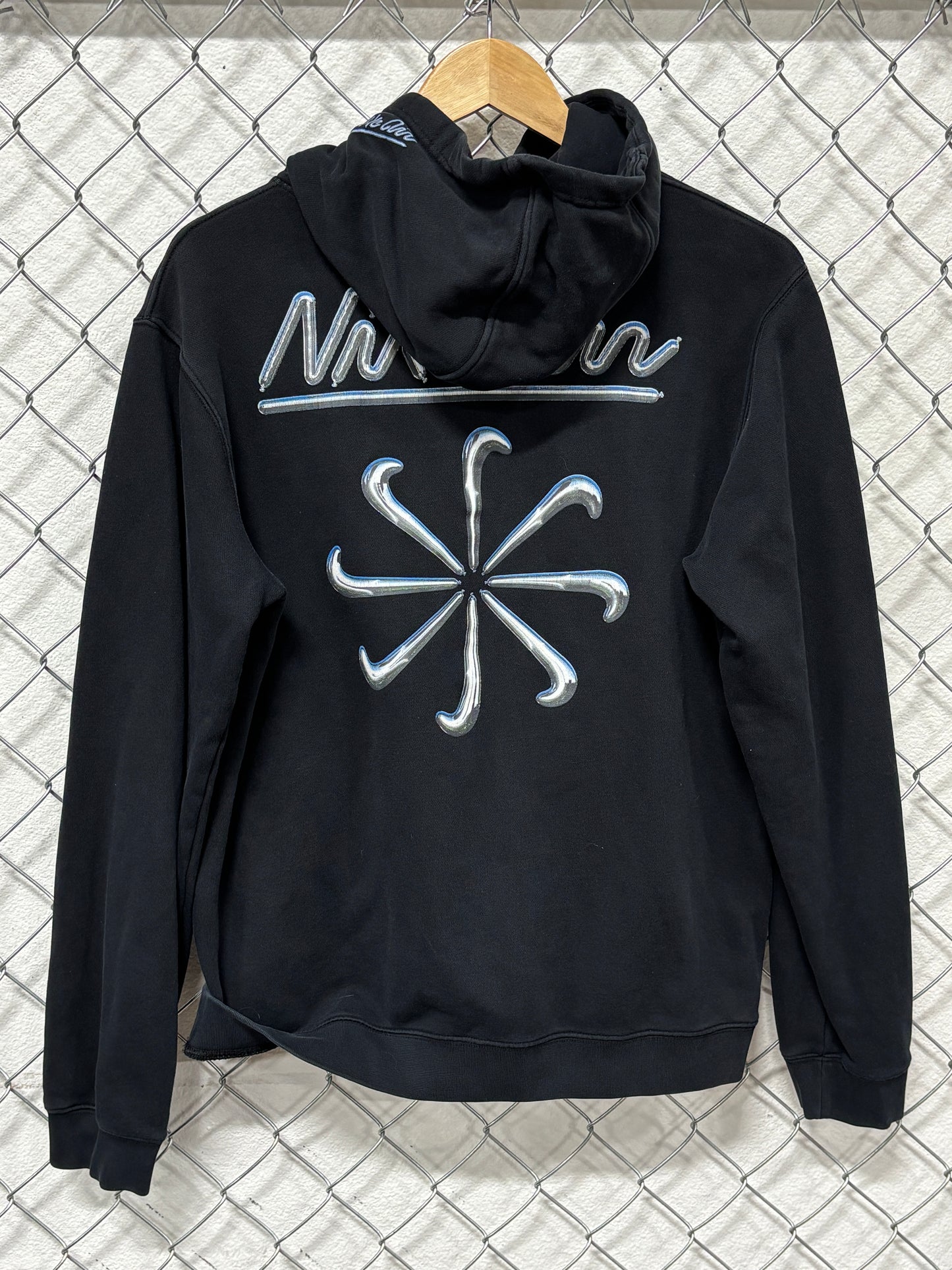 Nike Peace Sign Windmill Black Logo Hoodie Size Medium