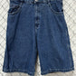 Y2K One Tough Brand Baggy Cargo Denim Shorts Size 36