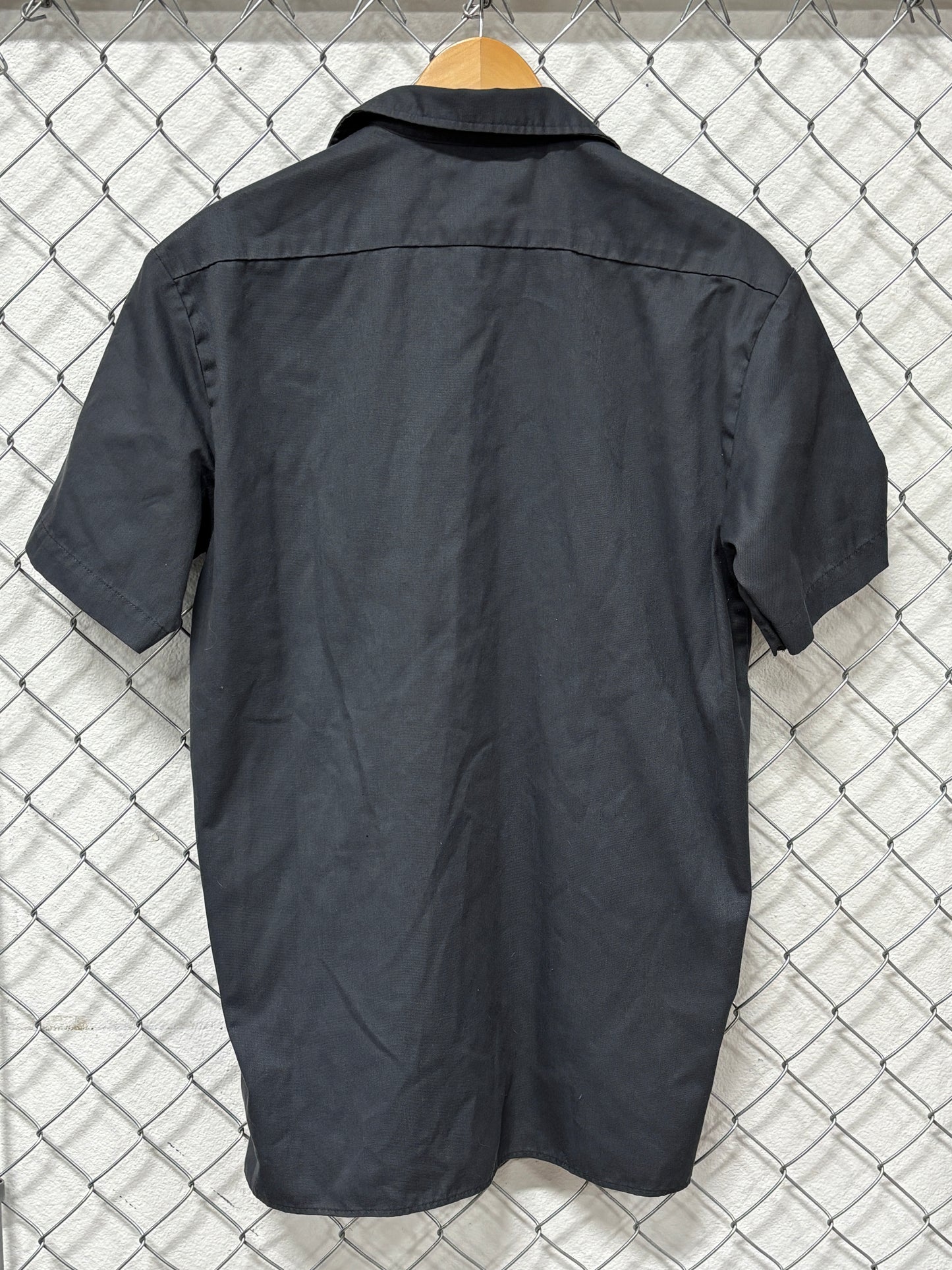 Dickies Grey Short Sleeve Button Up Workwear Shirt Size Medium