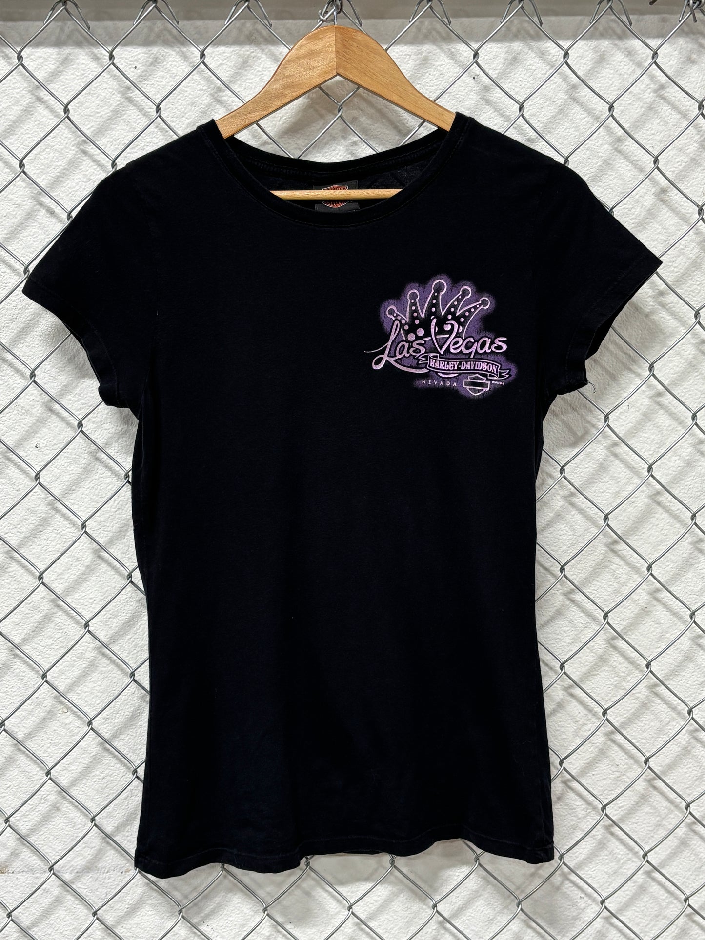Y2K Women's Harley Davidson Las Vegas Biker Graphic Tee Size Medium