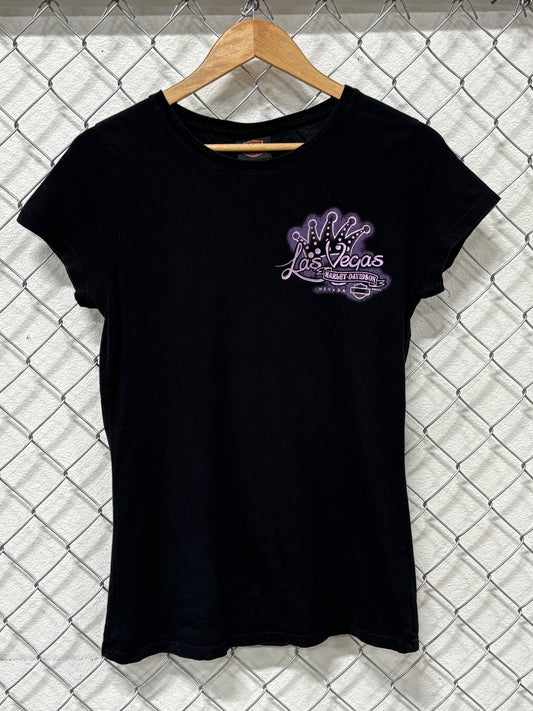 Y2K Women's Harley Davidson Las Vegas Biker Graphic Tee Size Medium