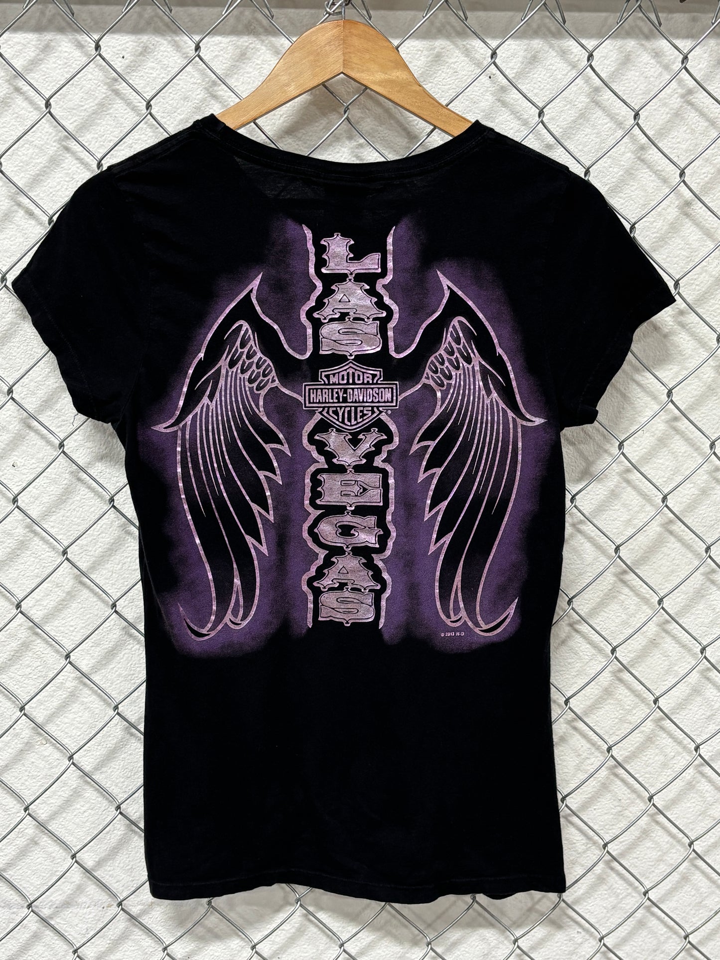 Y2K Women's Harley Davidson Las Vegas Biker Graphic Tee Size Medium