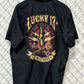 Y2k Lucky 13 Black Button Up Mechanic Style Shirt Size XL