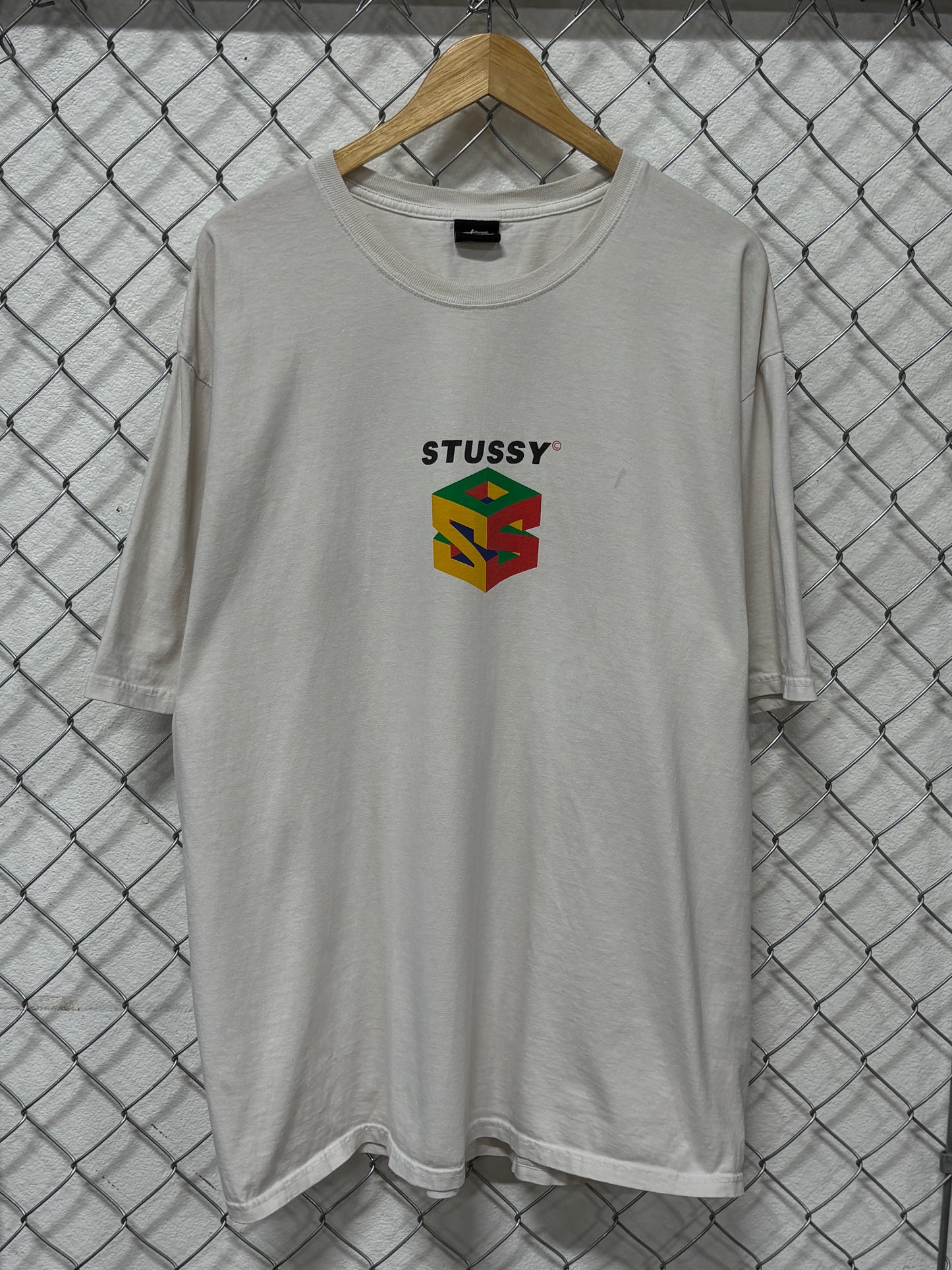 Y2K Stussy N64 Logo White Graphic Tee Size XL