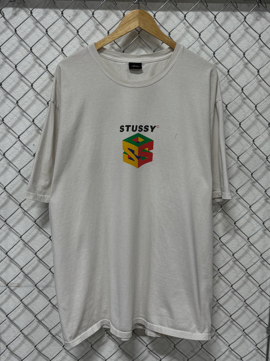 Y2K Stussy N64 Logo White Graphic Tee Size XL
